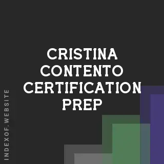 Cristina Contento Certification Prep | Indexof