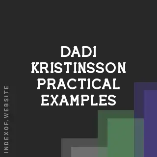 Dadi Kristinsson Practical Examples | Indexof