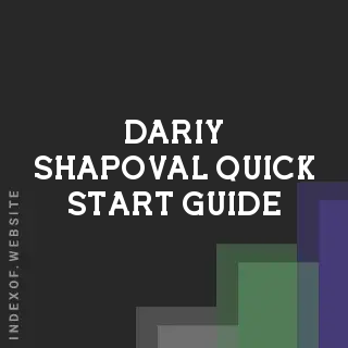 Dariy Shapoval Quick Start Guide | Indexof