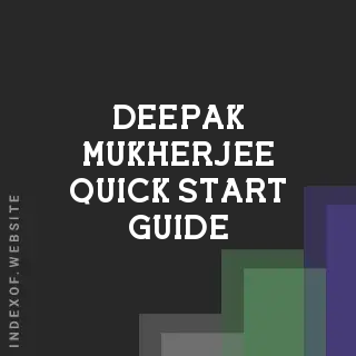 Deepak Mukherjee Quick Start Guide | Indexof