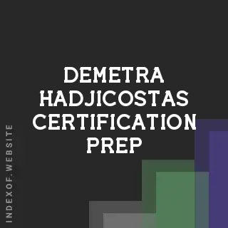 Demetra Hadjicostas Certification Prep | Indexof
