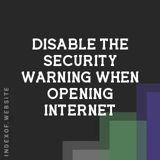 How to Disable the Security Warning When Opening Internet Shortcuts (.url)