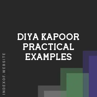 Diya Kapoor Practical Examples | Indexof