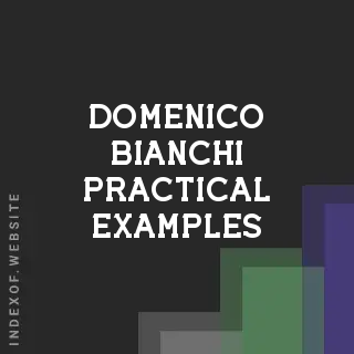 Domenico Bianchi Practical Examples | Indexof