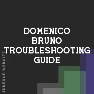 Domenico Bruno Troubleshooting Guide | Indexof