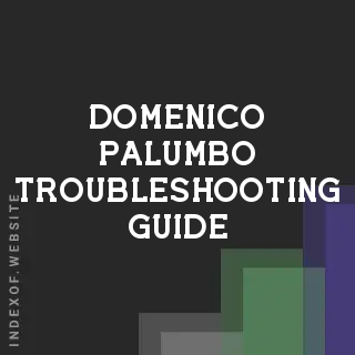 Domenico Palumbo Troubleshooting Guide | Indexof