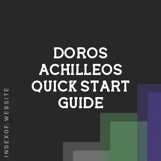 Doros Achilleos Quick Start Guide | Indexof