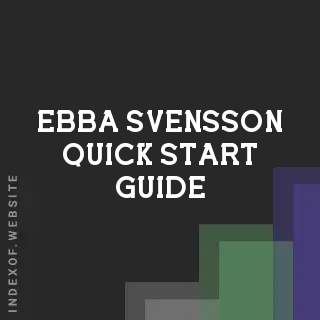 Ebba Svensson Quick Start Guide | Indexof