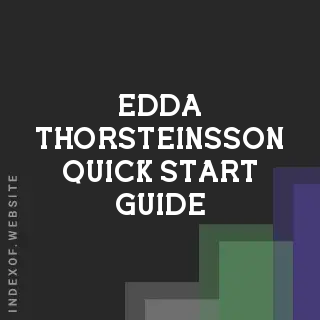 Edda Thorsteinsson Quick Start Guide | Indexof
