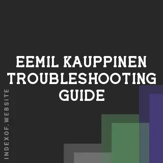Eemil Kauppinen Troubleshooting Guide | Indexof