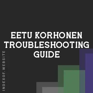 Eetu Korhonen Troubleshooting Guide | Indexof