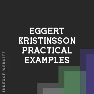 Eggert Kristinsson Practical Examples | Indexof