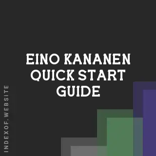 Eino Kananen Quick Start Guide | Indexof