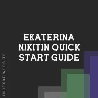 Ekaterina Nikitin Quick Start Guide | Indexof