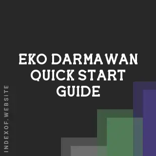 Eko Darmawan Quick Start Guide | Indexof