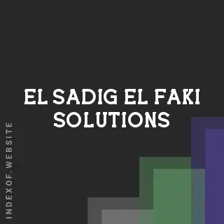 El-Sadig El-Faki Solutions | Indexof