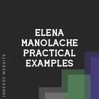 Elena Manolache Practical Examples | Indexof