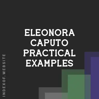 Eleonora Caputo Practical Examples | Indexof