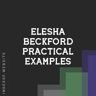 Elesha Beckford Practical Examples | Indexof