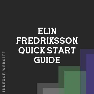 Elin Fredriksson Quick Start Guide | Indexof