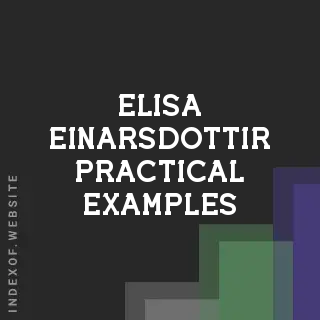 Elisa Einarsdottir Practical Examples | Indexof