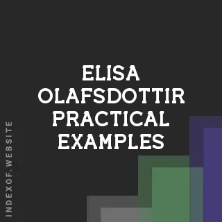 Elisa Olafsdottir Practical Examples | Indexof