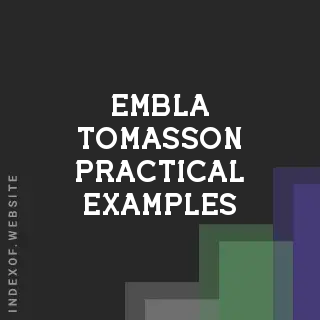 Embla Tomasson Practical Examples | Indexof