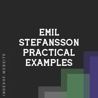 Emil Stefansson Practical Examples | Indexof