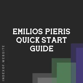 Emilios Pieris Quick Start Guide | Indexof