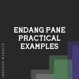Endang Pane Practical Examples | Indexof