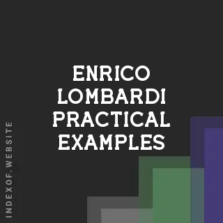Enrico Lombardi Practical Examples | Indexof