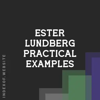 Ester Lundberg Practical Examples | Indexof