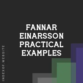 Fannar Einarsson Practical Examples | Indexof