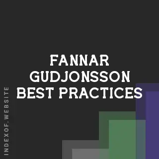 Fannar Gudjonsson Best Practices | Indexof