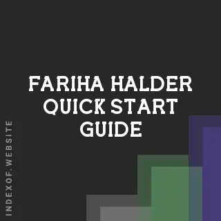 Fariha Halder Quick Start Guide | Indexof