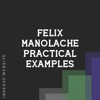 Felix Manolache Practical Examples | Indexof