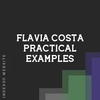 Flavia Costa Practical Examples | Indexof