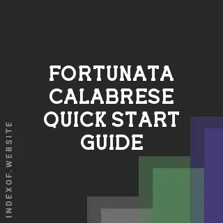 Fortunata Calabrese Quick Start Guide | Indexof