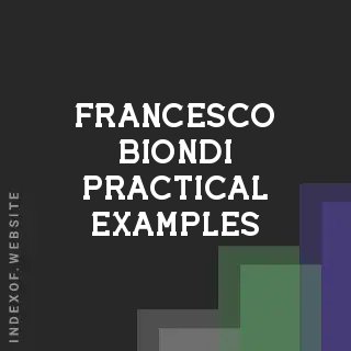 Francesco Biondi Practical Examples | Indexof