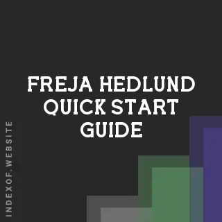 Freja Hedlund Quick Start Guide | Indexof