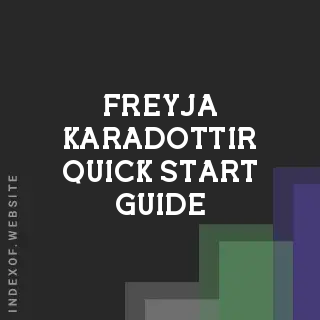 Freyja Karadottir Quick Start Guide | Indexof
