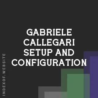 Gabriele Callegari Setup and Configuration | Indexof