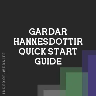 Gardar Hannesdottir Quick Start Guide | Indexof
