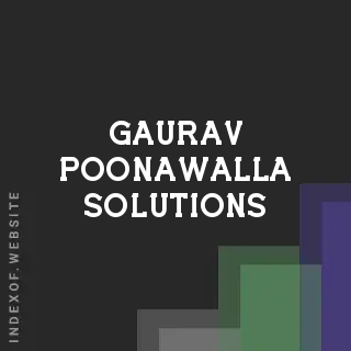 Gaurav Poonawalla Solutions | Indexof