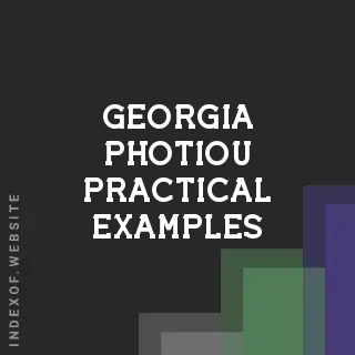 Georgia Photiou Practical Examples | Indexof