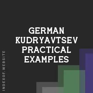 German Kudryavtsev Practical Examples | Indexof