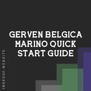 Gerven Belgica Marino Quick Start Guide | Indexof