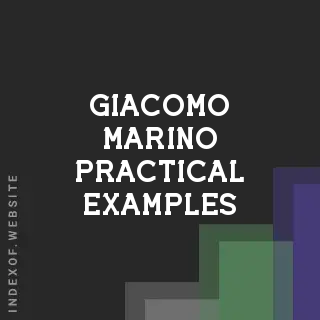 Giacomo Marino Practical Examples | Indexof