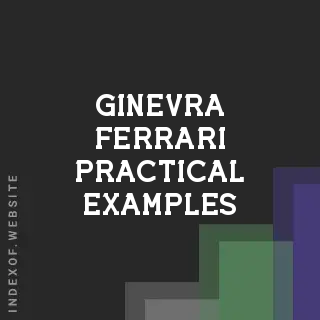 Ginevra Ferrari Practical Examples | Indexof
