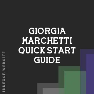 Giorgia Marchetti Quick Start Guide | Indexof